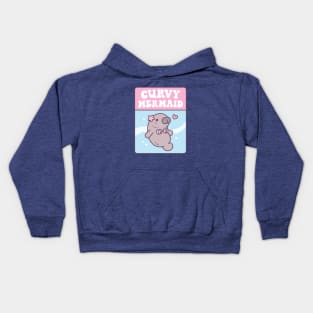 Cute Manatee In Seashell Bikini Curvy Mermaid Funny Kids Hoodie